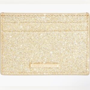 Rebecca Minkoff Gold Glitter Card Holder